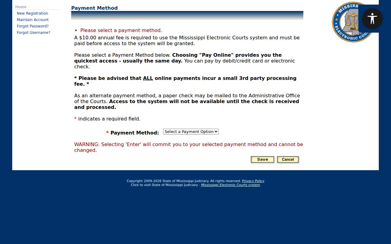 Pike County case lookup PAMEC payment options