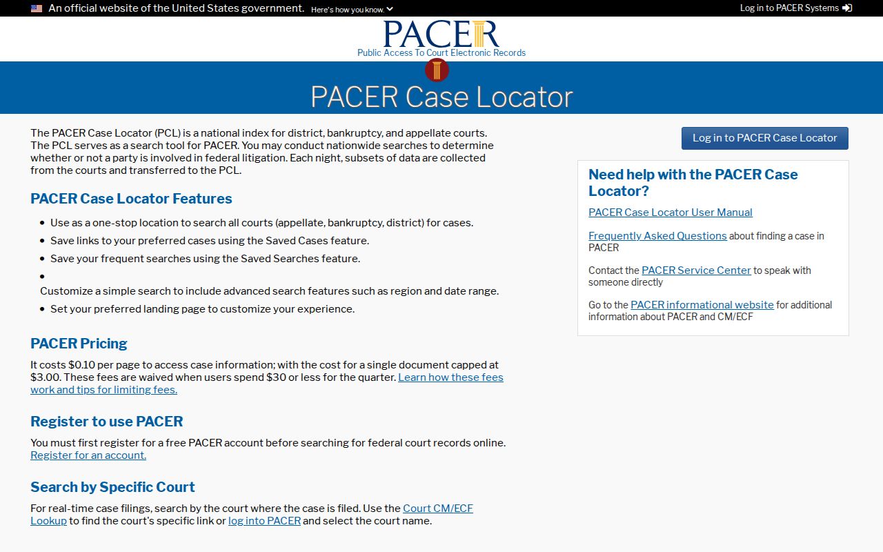Pike County court docket federal Case Locator distinction