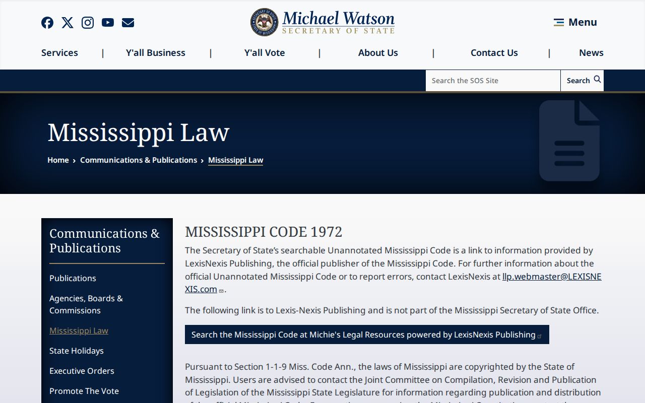 McComb court record Mississippi law source