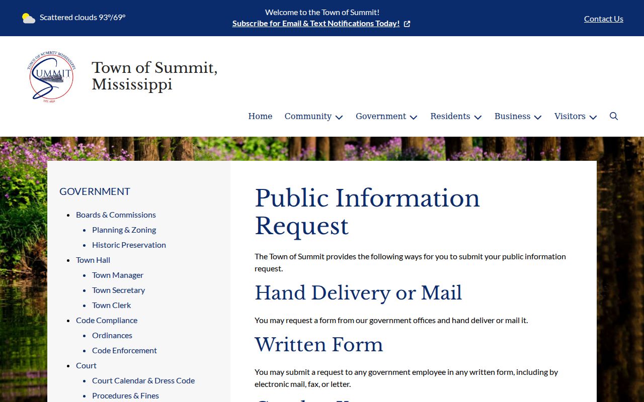 Summit court record written public information request source