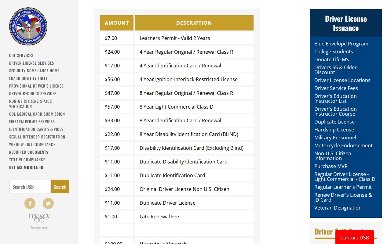 Pike County traffic court records compared with Mississippi state fee information