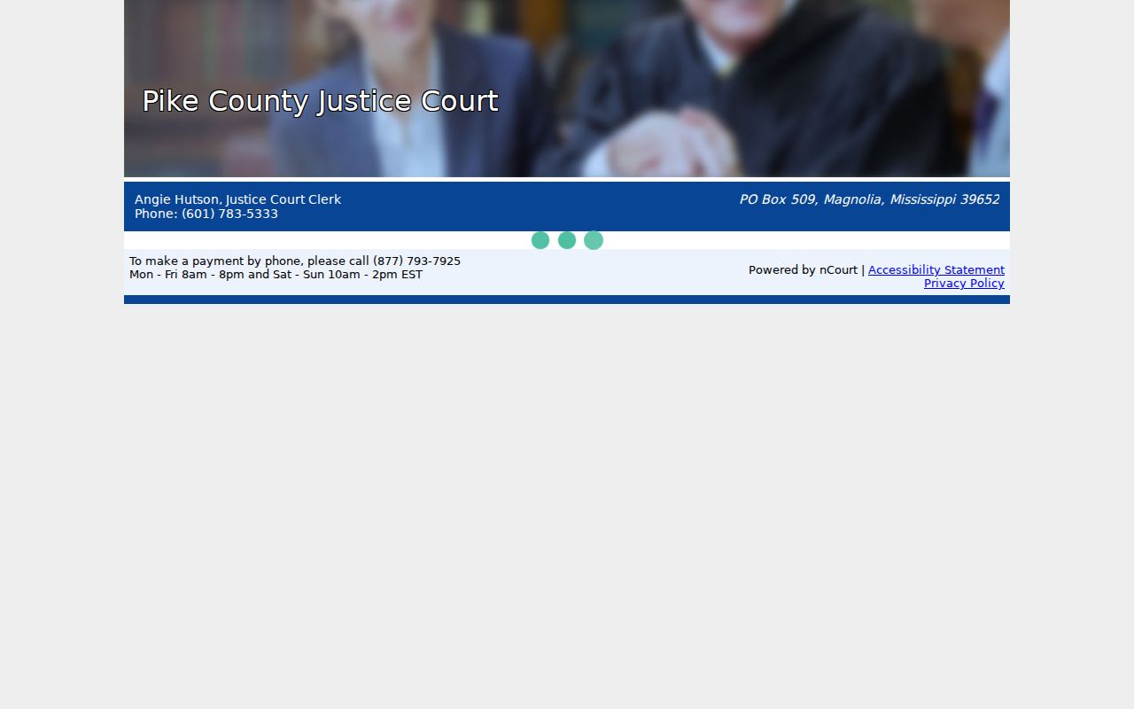 Pike County traffic ticket citation-number search at Justice Court nCourt